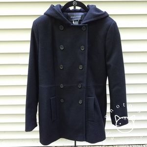 MODA International VS Black Hooded Pea Coat